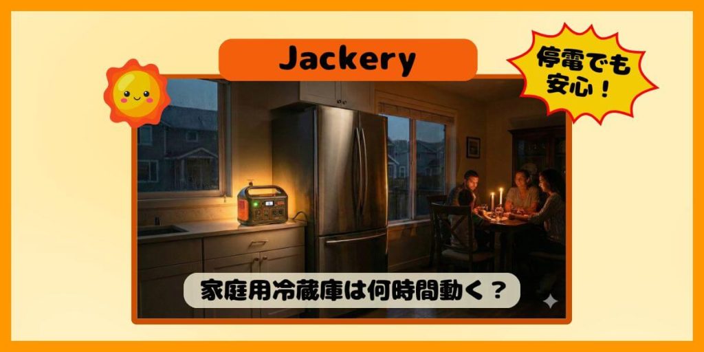 Jackeryで家庭用冷蔵庫は何時間動く?停電でも安心がつづくモデルはこれ!