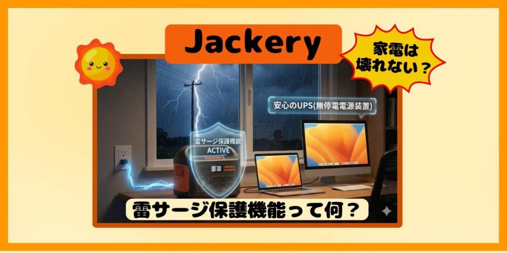 Jackeryの「雷サージ保護機能」って何？雷が落ちてもポータブル電源と家電は壊れないのか徹底解説