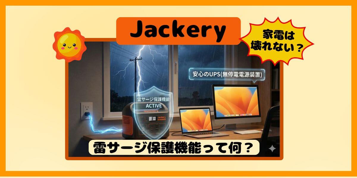Jackeryの「雷サージ保護機能」って何？雷が落ちてもポータブル電源と家電は壊れないのか徹底解説