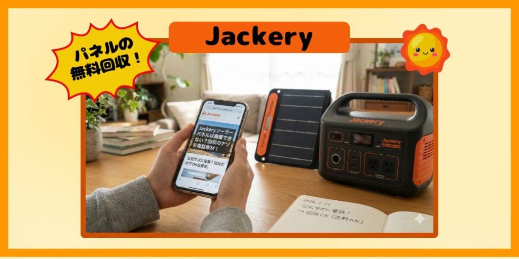 Jackeryソーラーパネルは廃棄できない？回収できるor対象外｜正解を電話で聞いてみた！