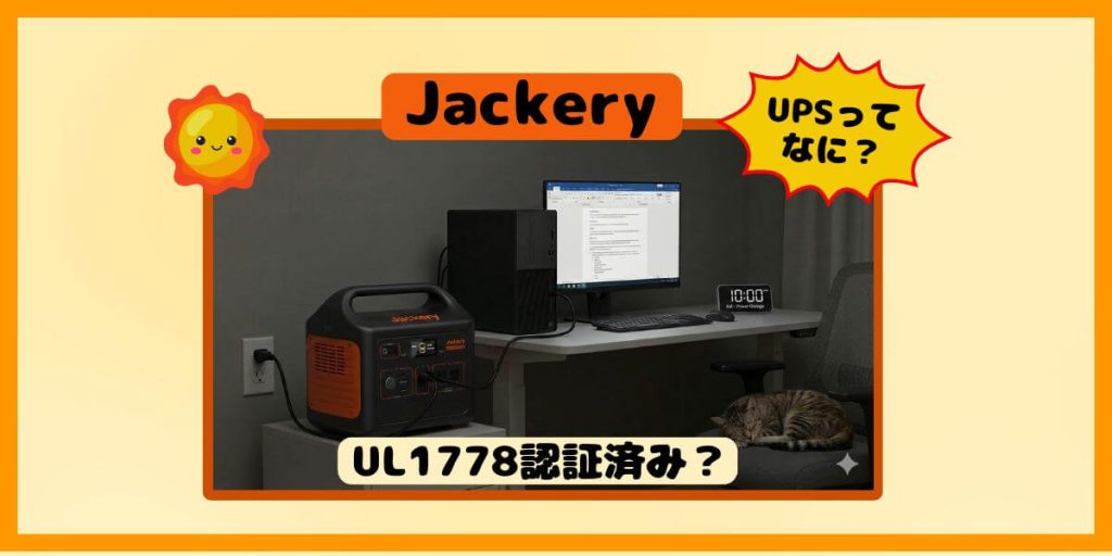 Jackery【UL1778認証済みのUPS】ってなに？無停電電源装置の使い方と守れる家電を徹底解説