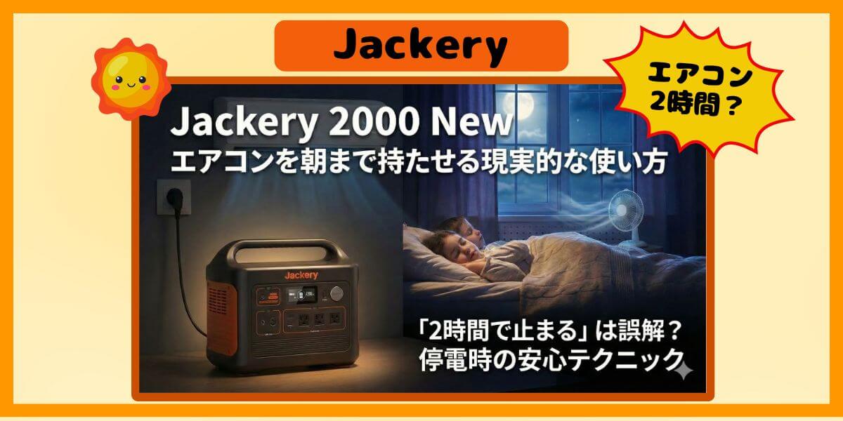 Jackery 2000 Newはエアコンが2時間で止まる？朝まで持たせる現実的な使い方のイメージ画像