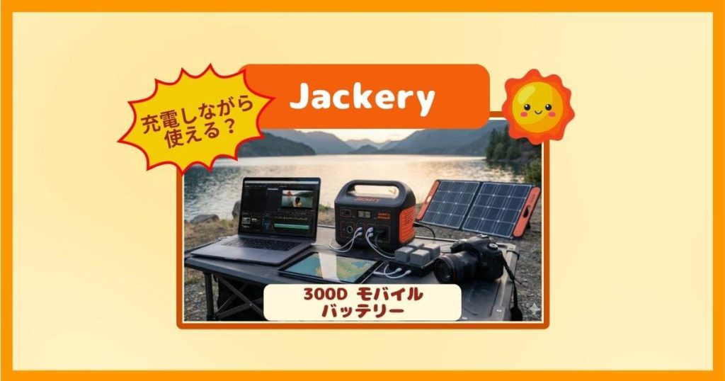 Jackeryのモバイルバッテリー300Dは充電しながら使える？複数機器の同時給電可！
