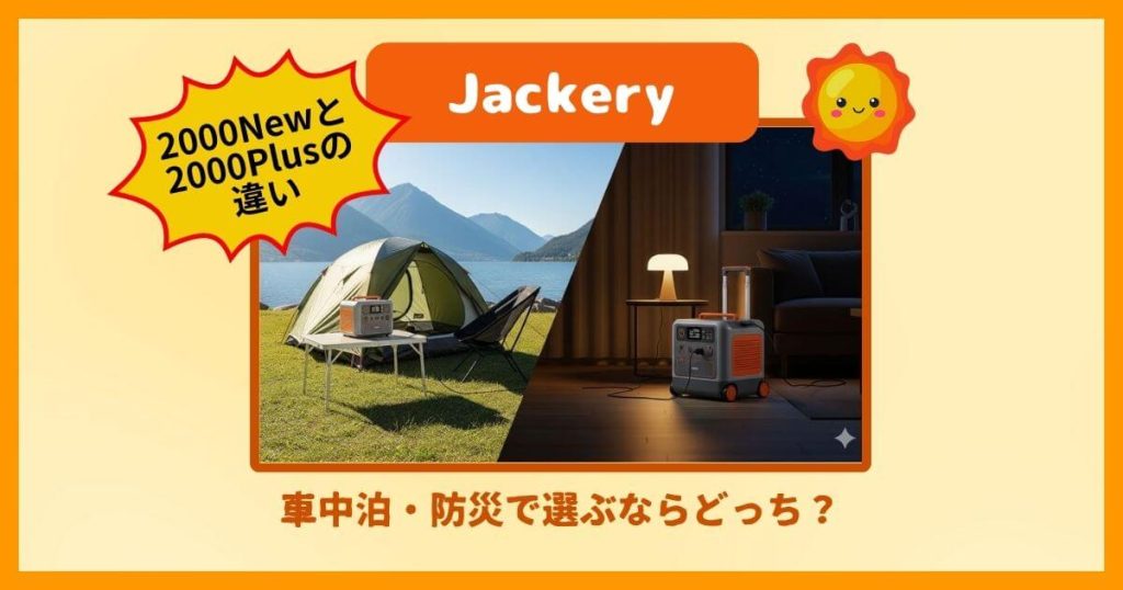 Jackery 2000 Newと2000 Plusの違い｜車中泊・防災で選ぶならどっち？重さ10kg差と拡張性