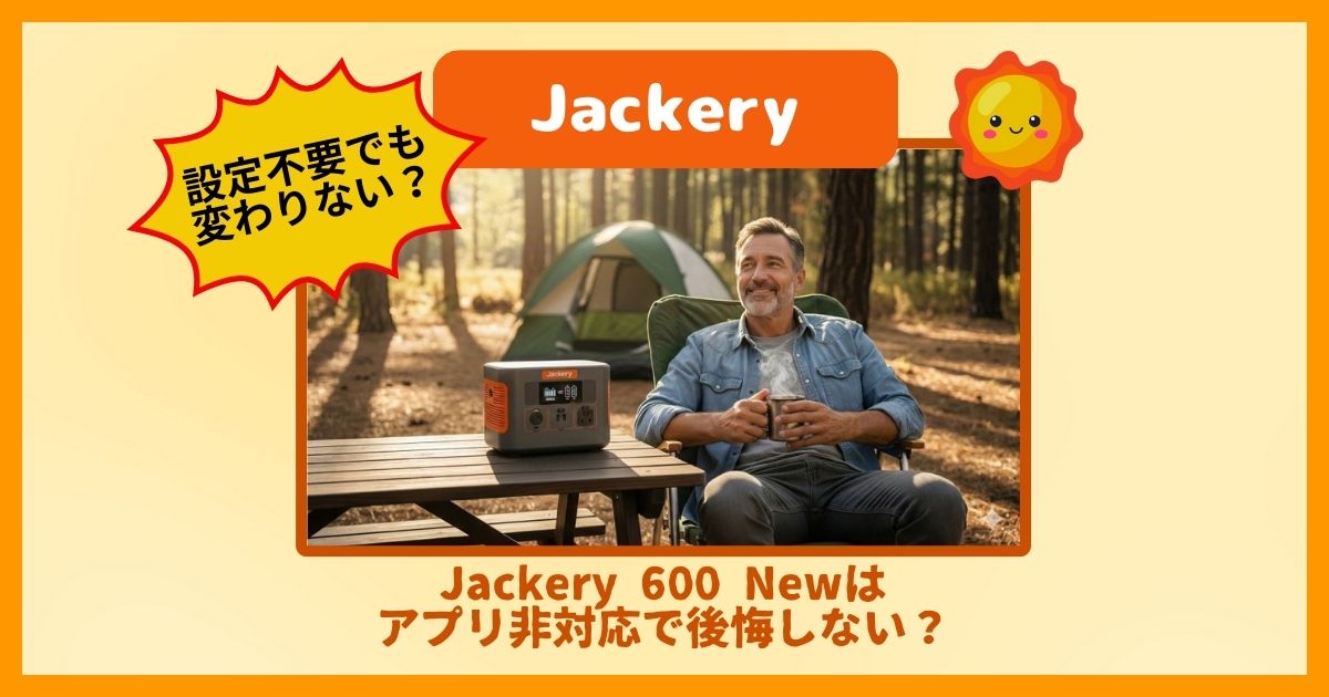 Jackery 600 Newはアプリ非対応で後悔しない？設定不要でも寿命10年・安全な理由を徹底解説