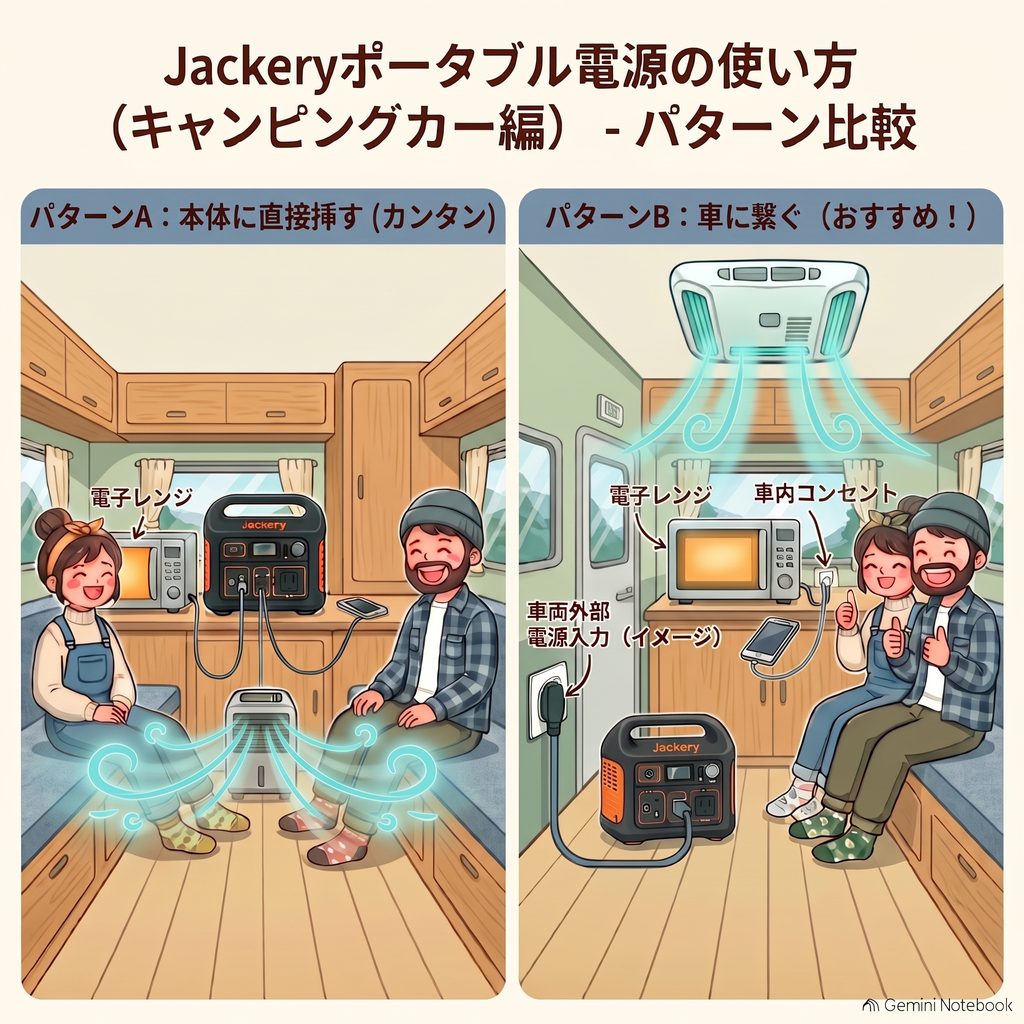 Jackery3000Newポータブル電源の使い方キャンピングカー編